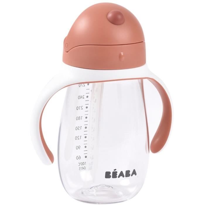 Tasse avec paille - BEABA - 300 ml - Terracotta