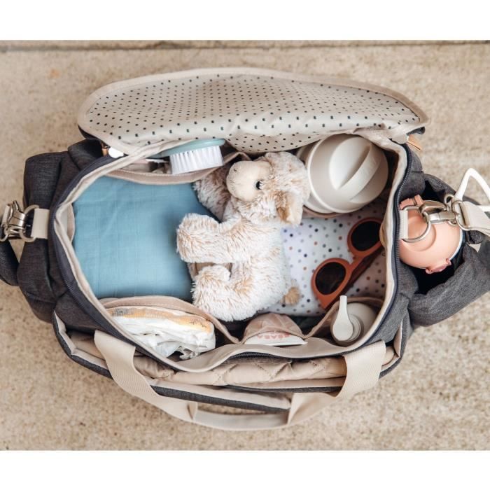 Sac a langer - BEABA - SYDNEY - Gris chiné foncé