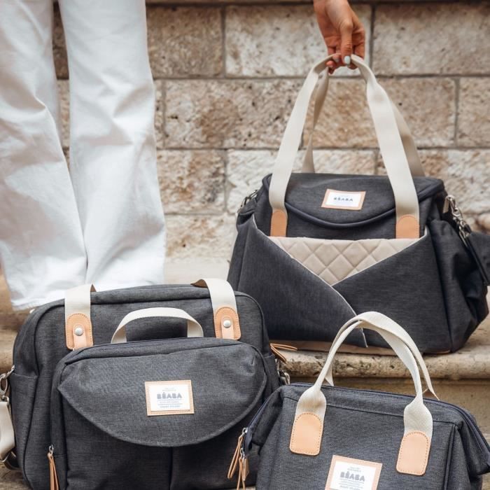 Sac a langer - BEABA - SYDNEY - Gris chiné foncé