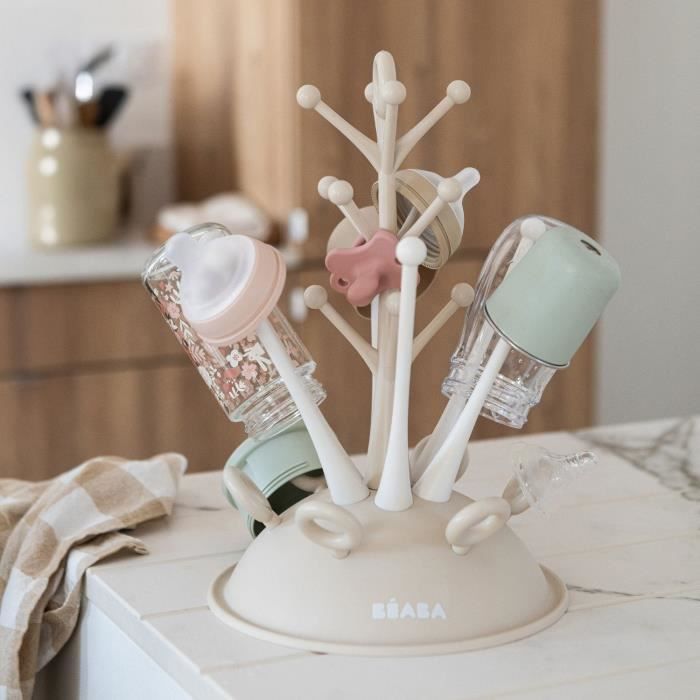 Egoutte-biberons arbre - BEABA - Jusqu'a 6 biberons - Argile