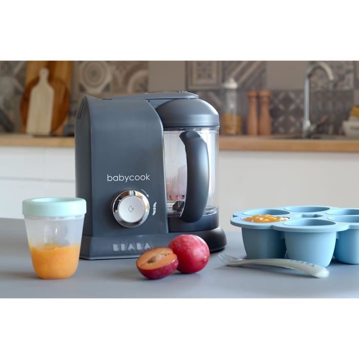 BÉABA - Babycook Solo - Robot Bébé 4 en 1 Mixeur-Cuiseur - Cuisson Vapeur - Dark Grey