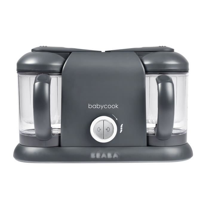 BÉABA - Babycook Duo - Robot Bébé 4 en 1 Mixeur-Cuiseur - Cuisson Vapeur rapide - Contenance XXL 2200 ml - Dark Grey