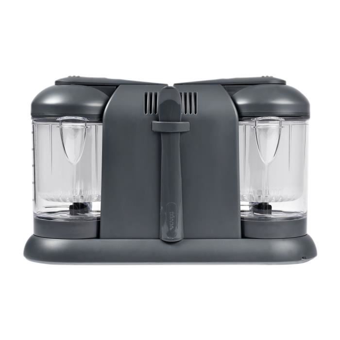 BÉABA - Babycook Duo - Robot Bébé 4 en 1 Mixeur-Cuiseur - Cuisson Vapeur rapide - Contenance XXL 2200 ml - Dark Grey
