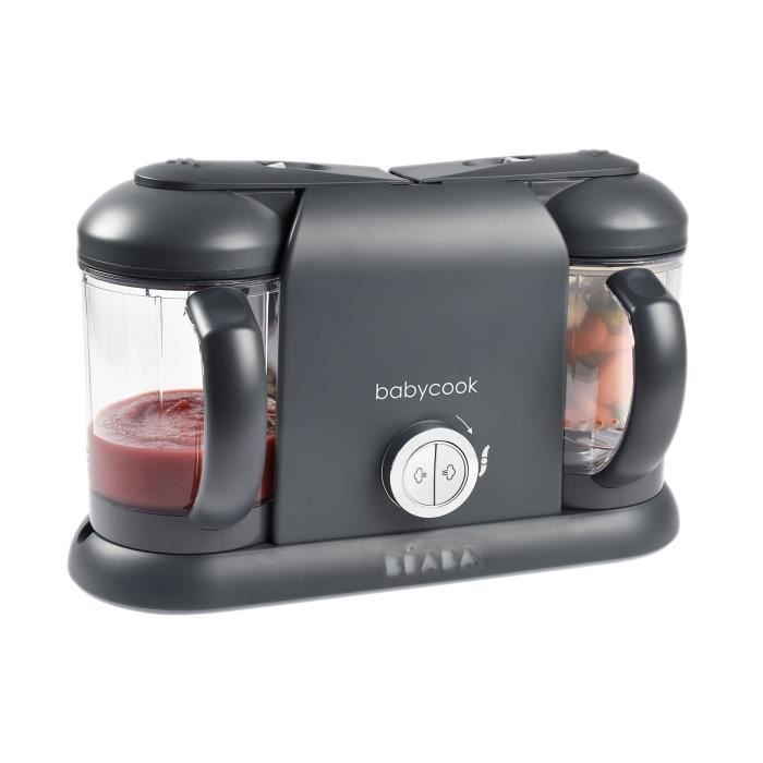 BÉABA - Babycook Duo - Robot Bébé 4 en 1 Mixeur-Cuiseur - Cuisson Vapeur rapide - Contenance XXL 2200 ml - Dark Grey