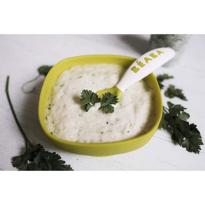 BÉABA, Set Premiers Couverts ergonomiques, 6 Cuilleres et 4 Fourchettes, Manche court et arrondis, Prise en main facile pour Bébé