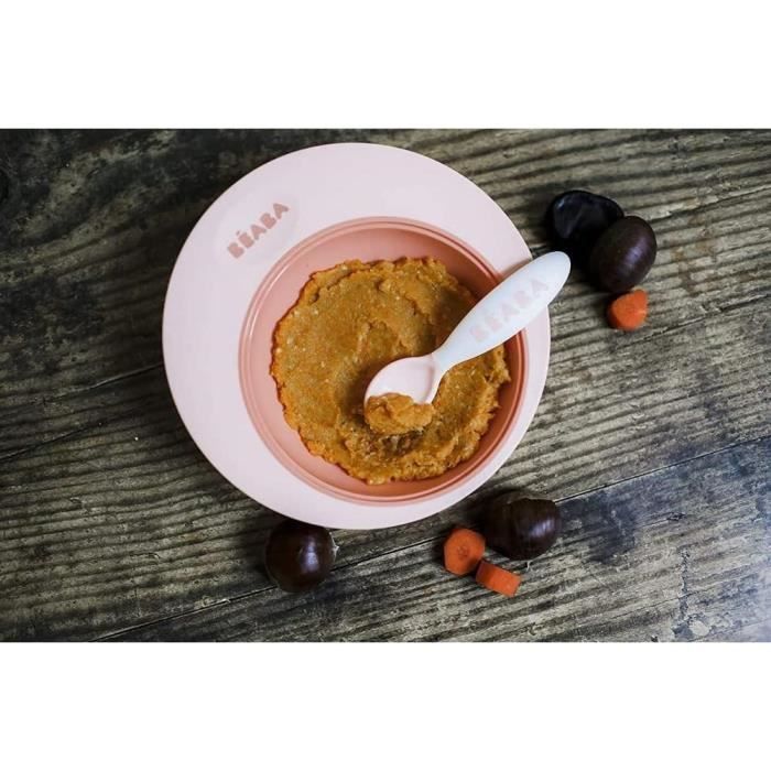 BÉABA, Set Premiers Couverts ergonomiques, 6 Cuilleres et 4 Fourchettes, Manche court et arrondis, Prise en main facile pour Bébé