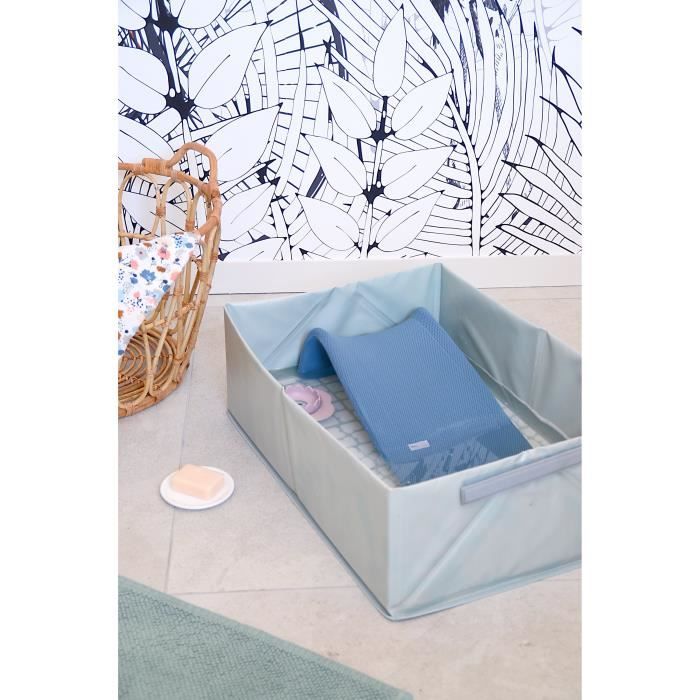 BÉABA - Baignoire Pliable bébé Des la Naissance - Ultra Compacte - Baignoire Pop Up Camele'o, Bleu