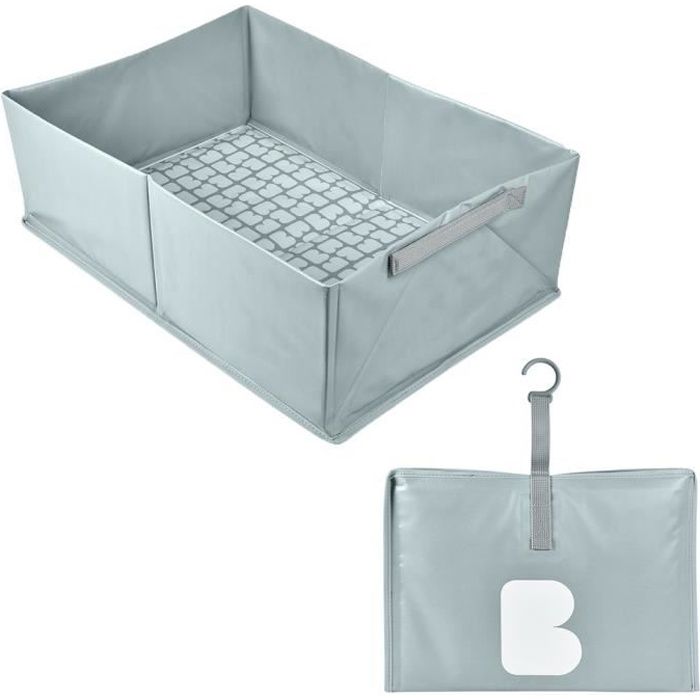 BÉABA - Baignoire Pliable bébé Des la Naissance - Ultra Compacte - Baignoire Pop Up Camele'o, Bleu