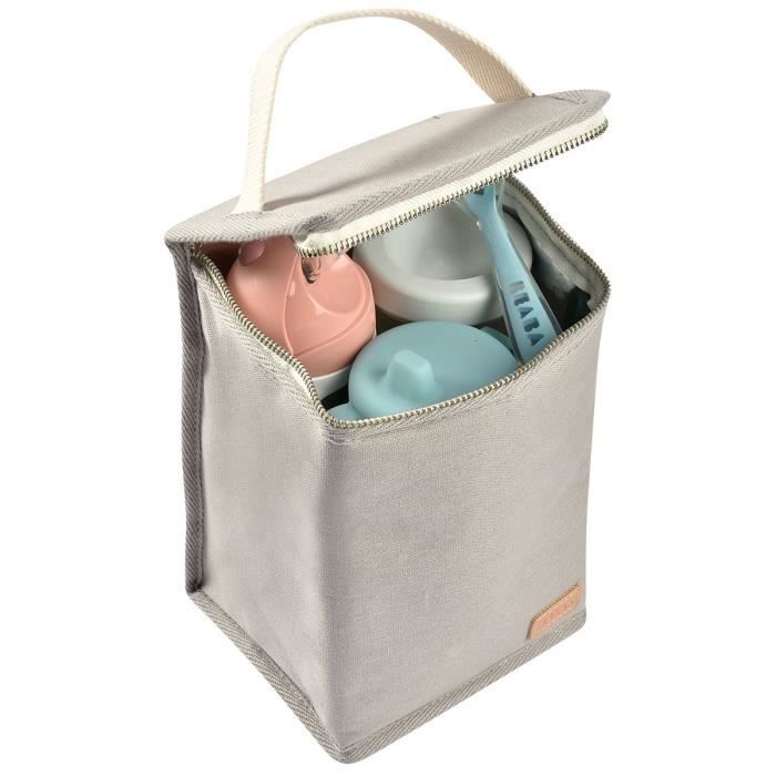 BEABA, Pochette repas bébé, isotherme, gris perle