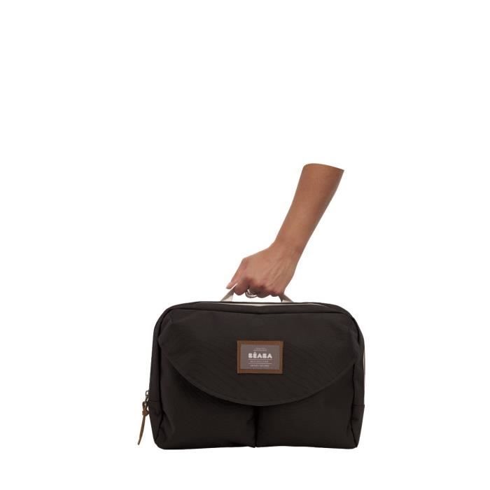 BEABA, Sac a langer Genéve II, Modulable, Grande contenance, Rangements multiples, Pochette avant amovible, Noir