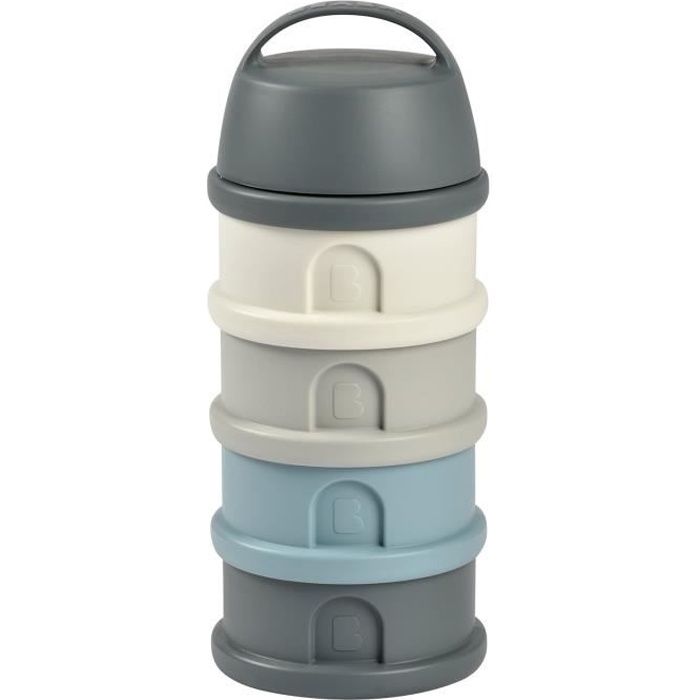 Boîte doseuse BEABA - 4 compartiments - mineral grey / blue