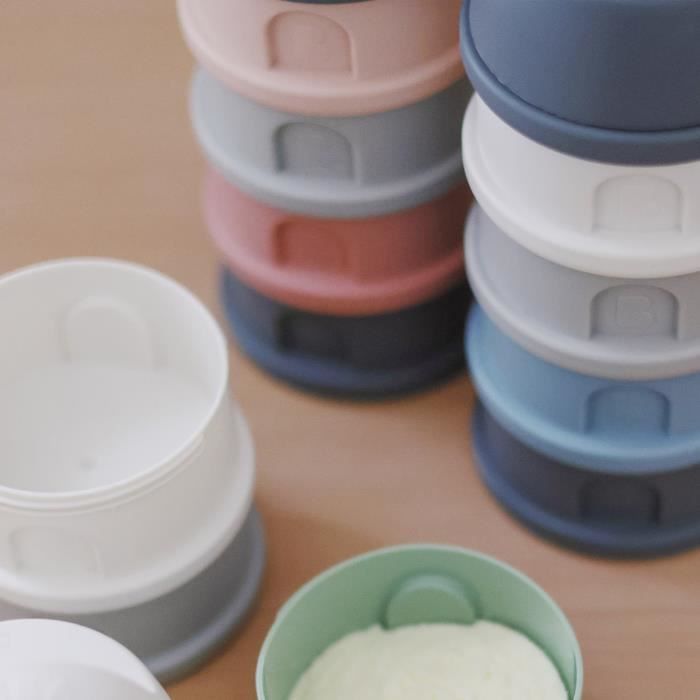 Boîte doseuse BEABA - 4 compartiments - mineral grey / blue