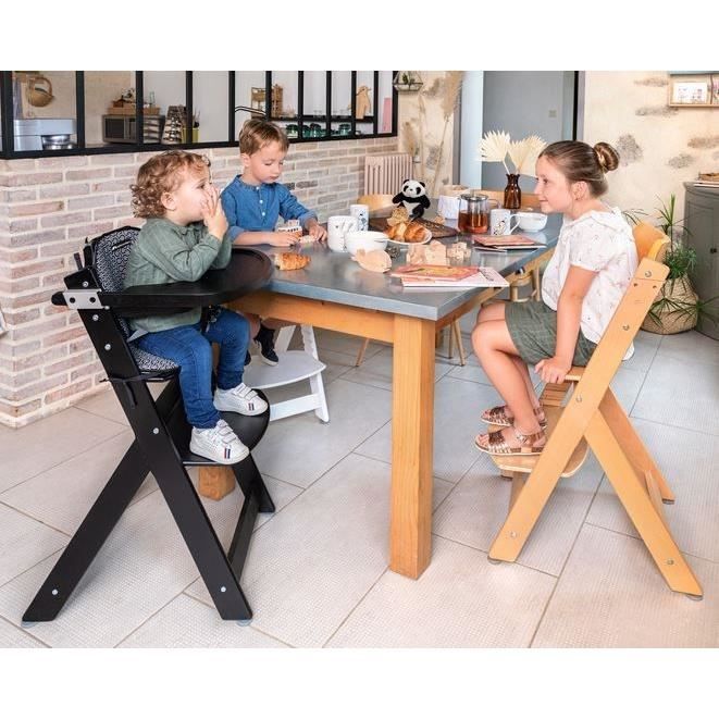 BEBECONFORT Timba Chaise haute bébé, Chaise bois, De 6 mois a 10 ans (30kg), Blanc