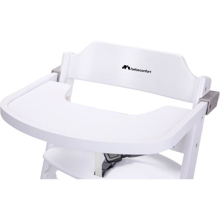 BEBECONFORT Timba Chaise haute bébé, Chaise bois, De 6 mois a 10 ans (30kg), Blanc