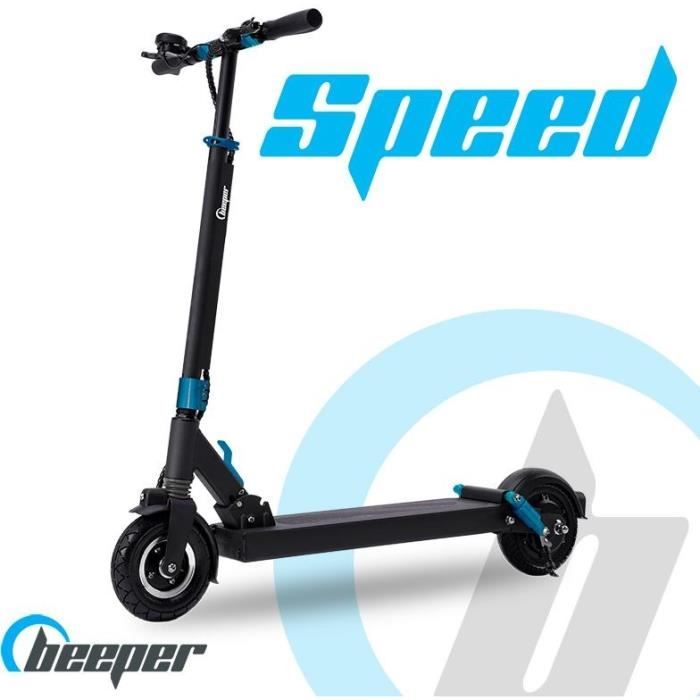 Trottinette électrique - BEEPER - SPEED - 350W 6Ah - 8 - Noir/Bleu