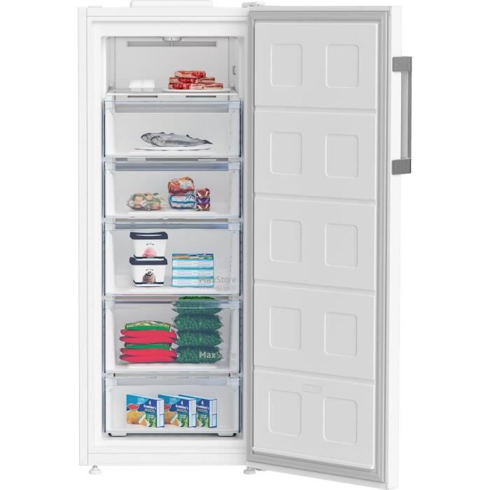 CongÈlateur armoire - BEKO - B1RFNE274W - Classe E - 220 L - 151,5 x 59,7 x 70,9 cm - Blanc