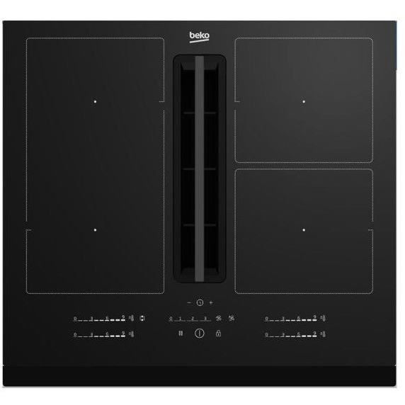 Plaque a induction avec hotte intégrée - BEKO - 4 foyers - 60 cm - Noir - HIXI64700UF