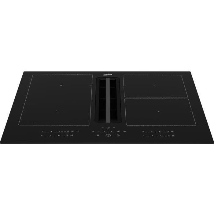Plaque a induction avec hotte intégrée - BEKO - 4 foyers - 60 cm - Noir - HIXI64700UF