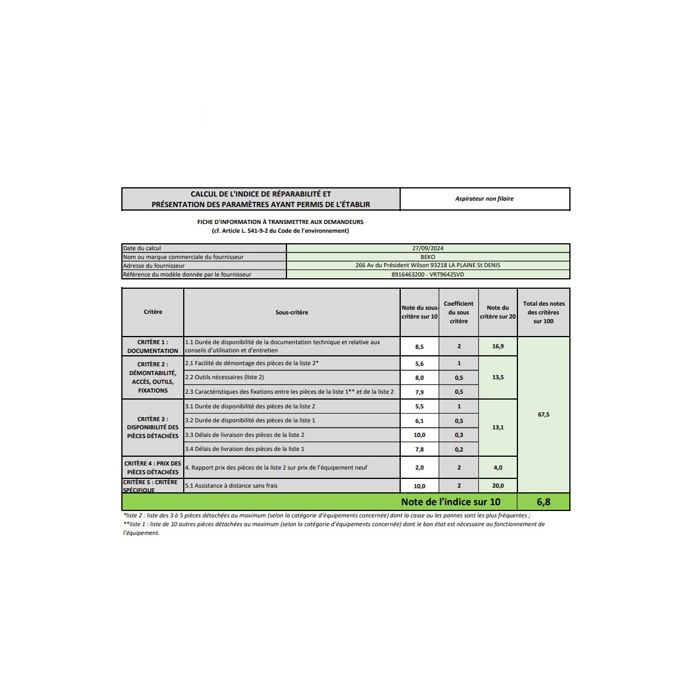 BEKO VRT96425VD - Aspirateur Balai avec Station de recharge et de Vidange - Autonomie 60 min - Filtre EPA E12 - 150 AW