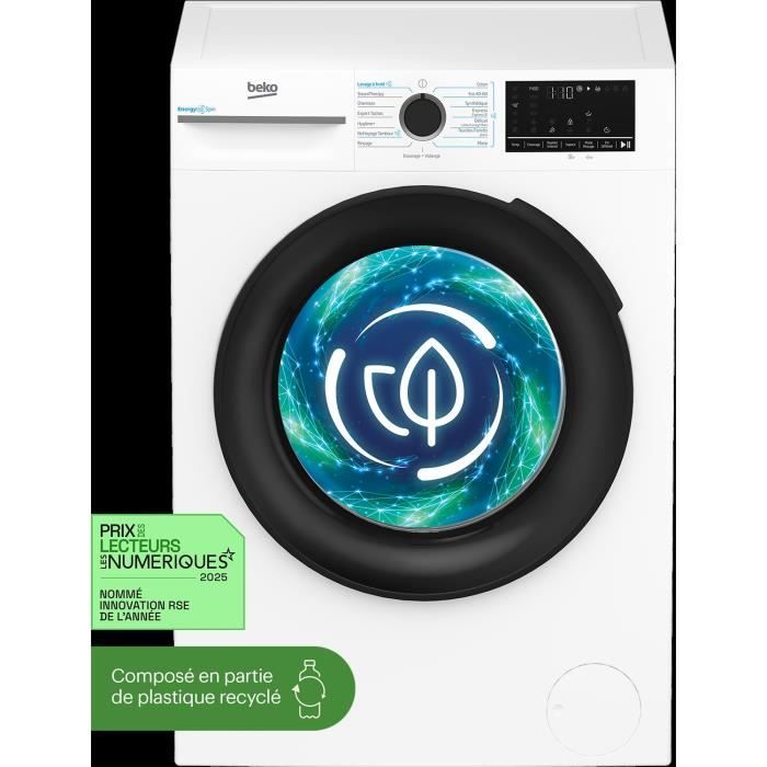 Lave-linge hublot BEKO Série b300 BM3WFU410411B - 10 kg - Induction - L60cm - 1400 trs/min - Classe A - Blanc