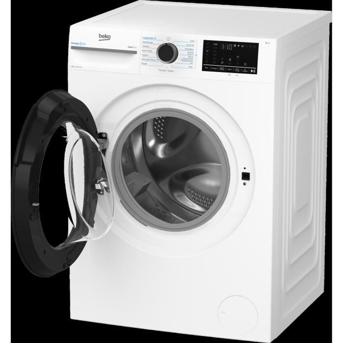 Lave-linge hublot BEKO Série b300 BM3WFU410411B - 10 kg - Induction - L60cm - 1400 trs/min - Classe A - Blanc