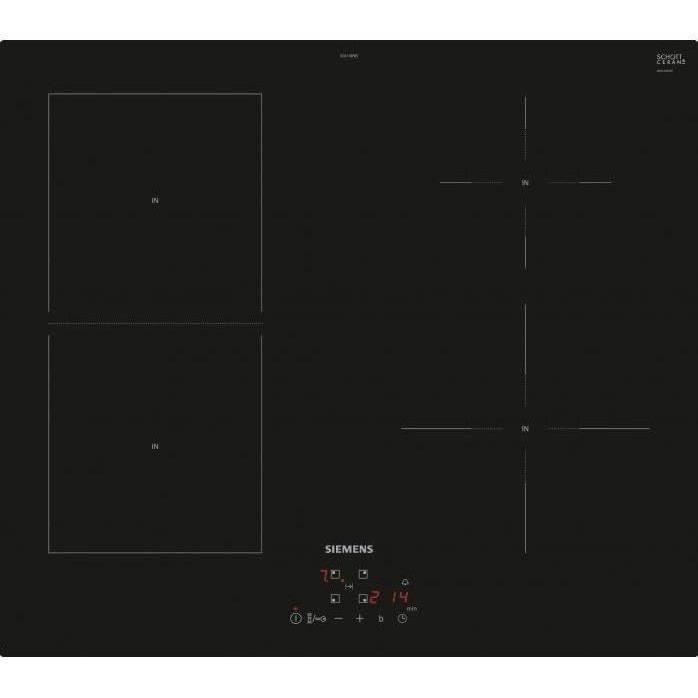 Plaque de cuisson a induction Siemens - 4 feux - 60 cm - EE611BPB5E IQ500