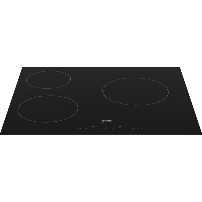 Table de cuisson vitrocéramique - BEKO - 3 foyers - 60 cm - HIC63400