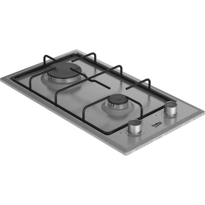Table de cuisson ŕ gaz - BEKO - 2 foyers - 30 cm - Inox - HDCG32220FX