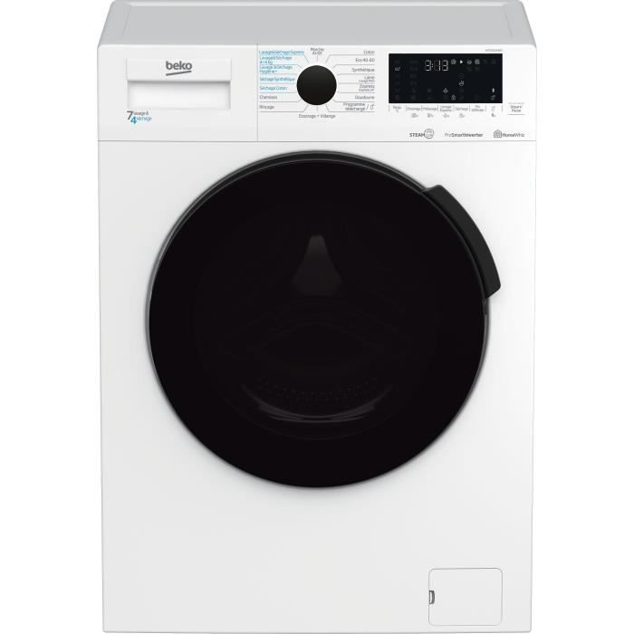 Lave-linge sÈchant BEKO b300 HTE7614YBST - 7 / 4 kg - Induction - L60cm - 1200 trs/min - Blanc