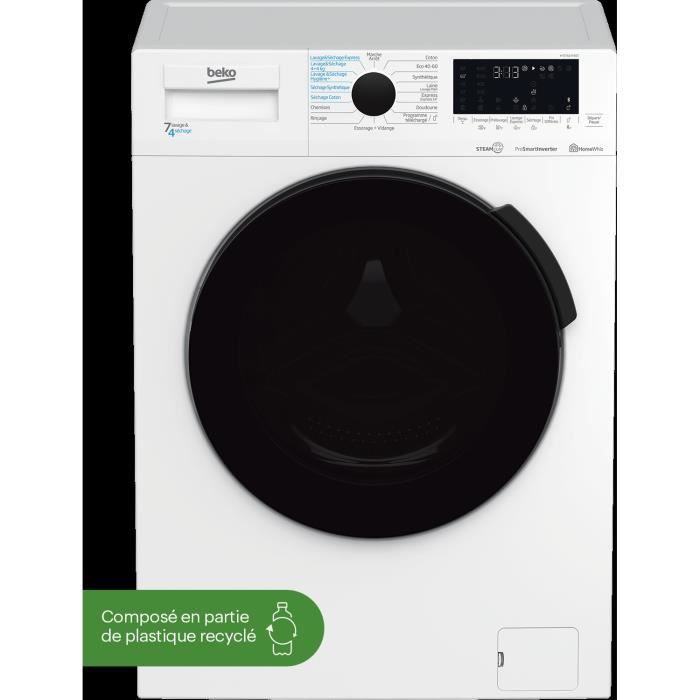 Lave-linge sÈchant BEKO b300 HTE7614YBST - 7 / 4 kg - Induction - L60cm - 1200 trs/min - Blanc