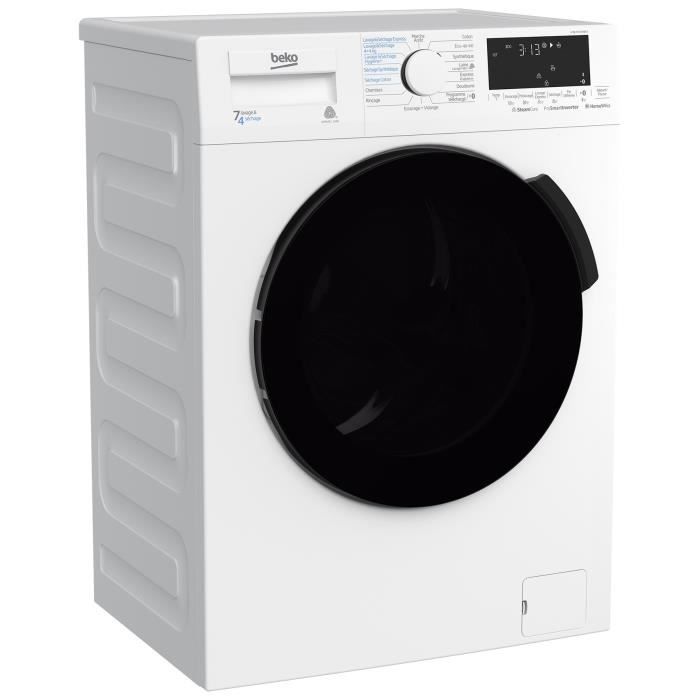 Lave-linge sÈchant BEKO b300 HTE7614YBST - 7 / 4 kg - Induction - L60cm - 1200 trs/min - Blanc