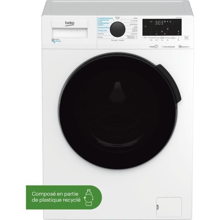 Lave-linge sÈchant BEKO b300 HTE8614YBST - 8 / 5 kg - Induction - 1200 trs/min - Blanc