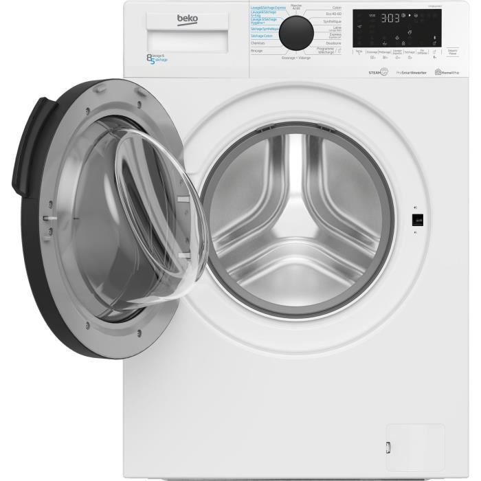 Lave-linge sÈchant BEKO b300 HTE8614YBST - 8 / 5 kg - Induction - 1200 trs/min - Blanc