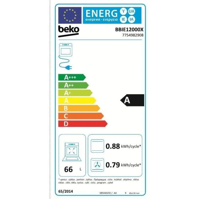 Four multifonction encastrable - BEKO - BBIE12000X - Inox - 59,4 x 56,7 x 59,5 cm