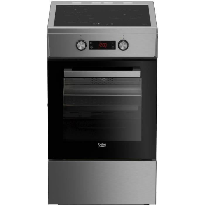 Cuisiniere induction - BEKO - FSM58301XCDT - 3 foyers - 9200 W - 60 cm - Inox