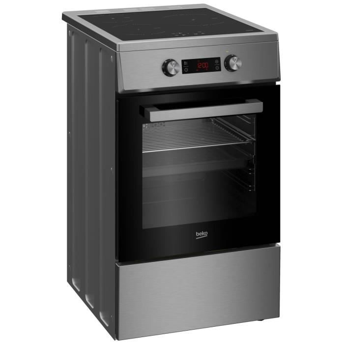Cuisiniere induction - BEKO - FSM58301XCDT - 3 foyers - 9200 W - 60 cm - Inox