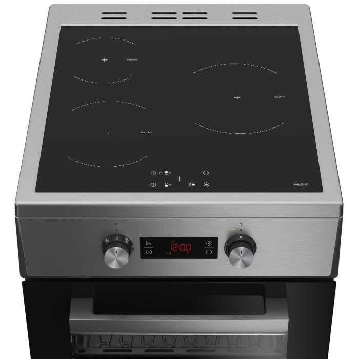 Cuisiniere induction - BEKO - FSM58301XCDT - 3 foyers - 9200 W - 60 cm - Inox