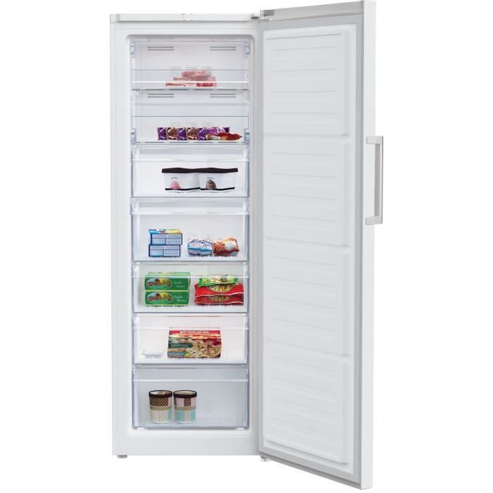 Congélateur armoire - BEKO série b100 - RFNE290L41WN - Classe E - 256 L - 5 tiroirs - 59,5 x 70 x 171,4 cm - Blanc