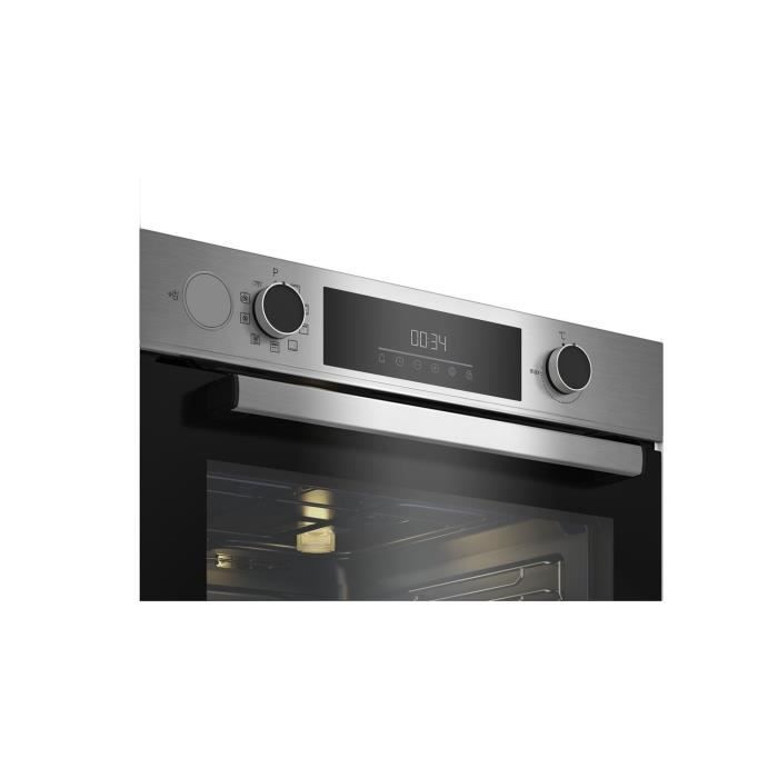 Four encastrable - Chaleur pulsÈe 3D - BEKO - BBIS14300XMPSE - Inox - 72 L - Porte froide GIFAM - 59,4x56,7x59,5 cm
