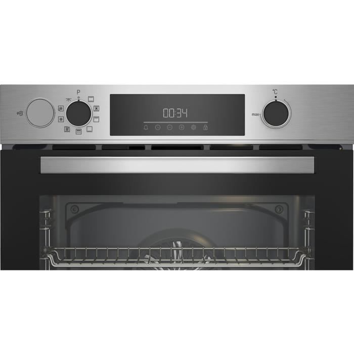 Four encastrable - Chaleur pulsÈe 3D - BEKO - BBIS14300XMPSE - Inox - 72 L - Porte froide GIFAM - 59,4x56,7x59,5 cm