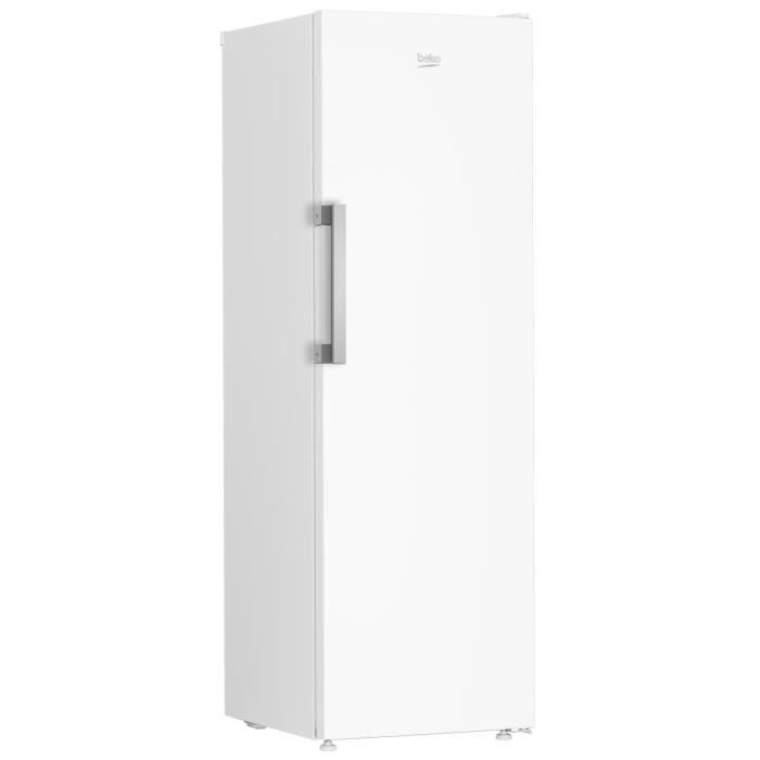 Réfrigérateur monoporte - BEKO - B1RMLNE444W - 365 L - Ventilé - Clayette porte bouteille - Classe E - 186,5x 59,7x 70,9 - Blanc