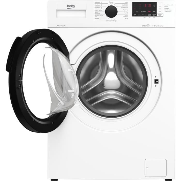 Lave-linge hublot BEKO b300 WUV82221BW - 8 kg - Induction - L60cm - 1200 trs/min - Classe A - Blanc