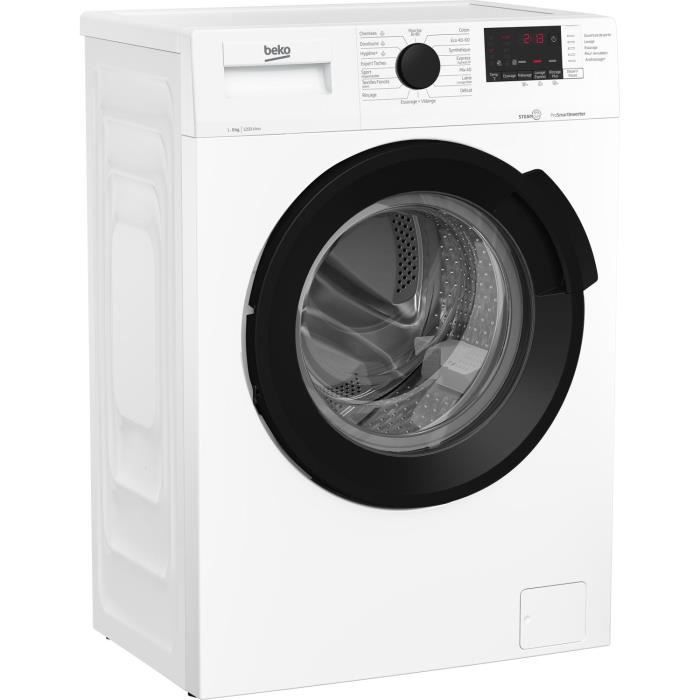 Lave-linge hublot BEKO b300 WUV82221BW - 8 kg - Induction - L60cm - 1200 trs/min - Classe A - Blanc