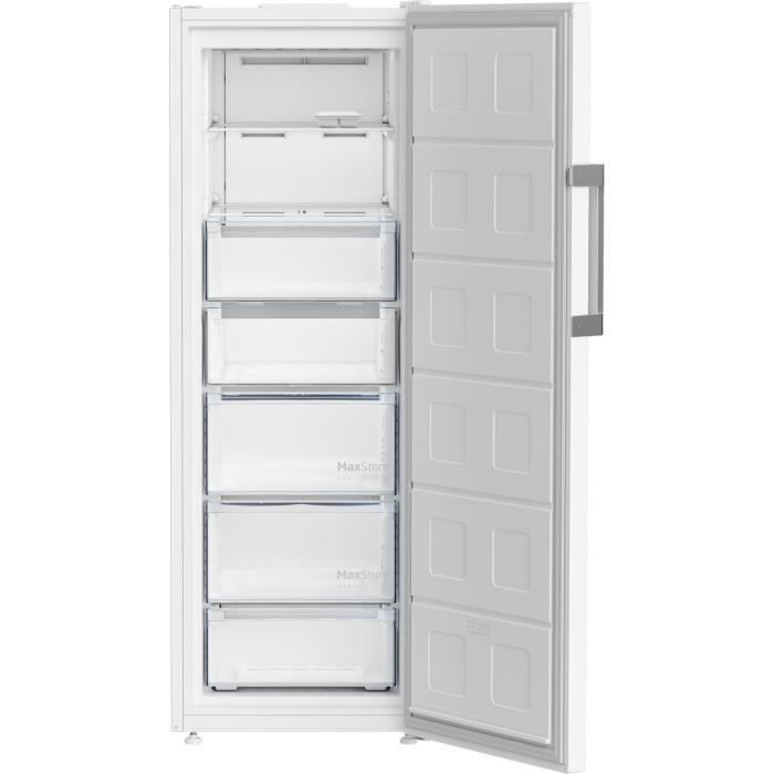 CongÈlateur armoire pose libre - BEKO - B3RFNE294W - Froid ventilÈ - E - 260 L - Autonomie : 11 h - 75,4 x 59,7 x 170,5 cm - Blanc