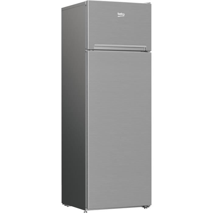 RÈfrigÈrateur pose-libre double porte - BEKO - RDSA280K40SN - Classe E - 250 L - 160,6 x 54 x 57,4 cm - Gris Acier