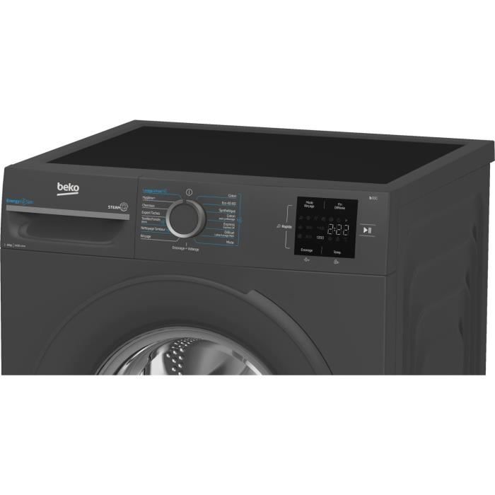 Lave-linge hublot BEKO bPRO 500 BM0WU38411FB - 8 kg - 1400 trs/min - Classe A - Noir