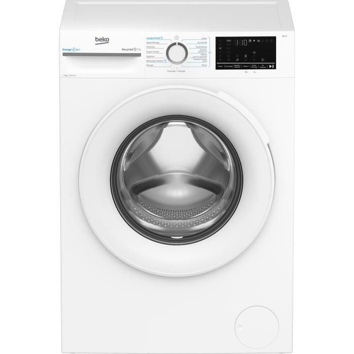 Lave-linge hublot BEKO BM0WT49211 - 9 kg - Induction - L60cm - 1200 trs/min - Classe A - Blanc