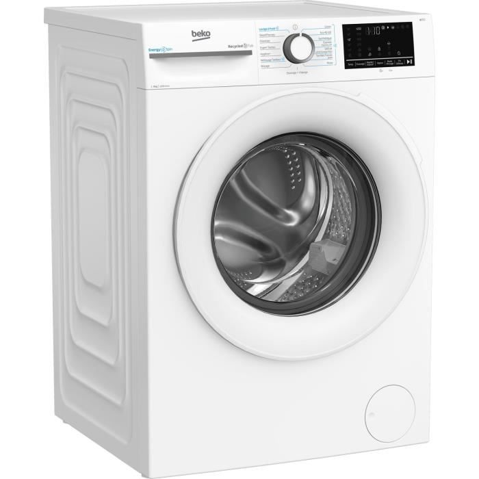 Lave-linge hublot BEKO BM0WT49211 - 9 kg - Induction - L60cm - 1200 trs/min - Classe A - Blanc