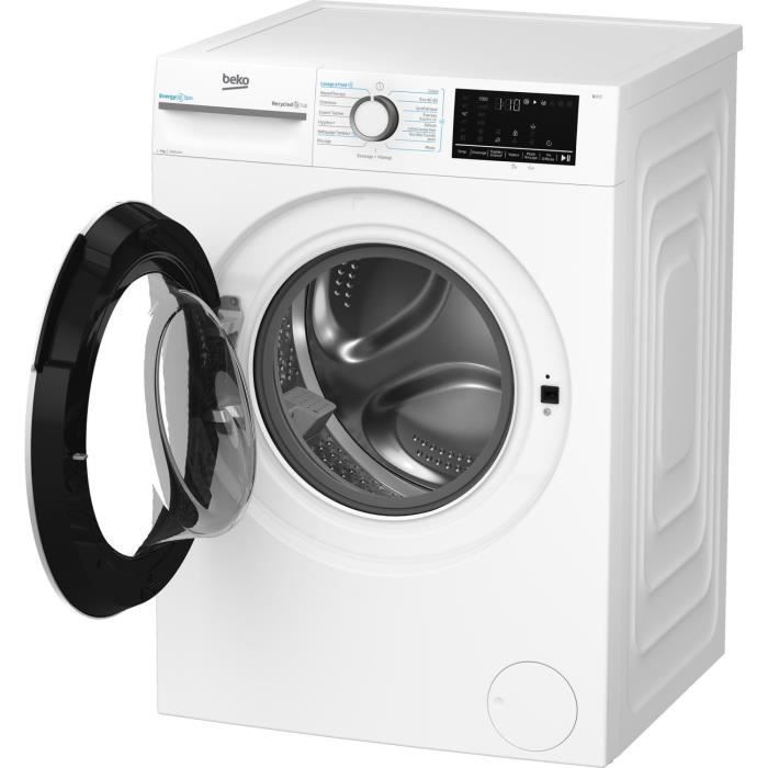 Lave-linge hublot BEKO BM0WT49211 - 9 kg - Induction - L60cm - 1200 trs/min - Classe A - Blanc