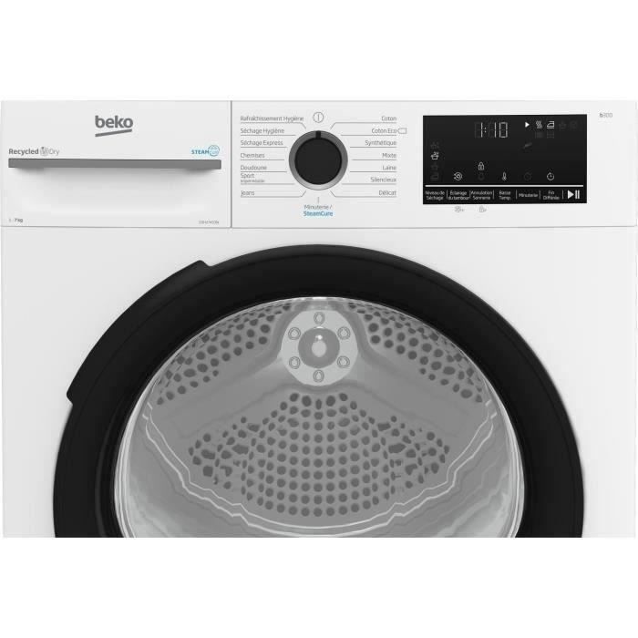Seche-linge pompe a chaleur BEKO b300 D3H27493W - 7 kg - Induction - L60cm - Capteur d'humidité - Blanc